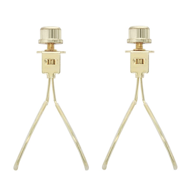 I Like That Lamp Clip On Lampshade Adapter (2 Pack), Classic Brass Gold Finish, Includes 2 Light Bulb Clip Shade Adapters, 2 Matching Finials and 4 Silicone Levellers, Fits All Standard Size Bulbs - Image 5